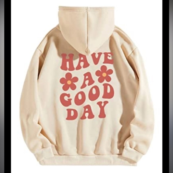 Tops - Have A Good Day Graphic Pastel Yellow Hoodie